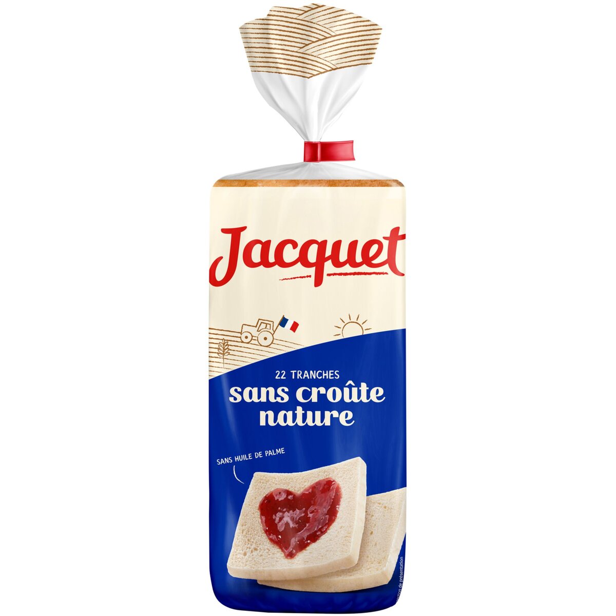 JACQUET Jacquet Pain de mie sans huile de palme sans croûte 22 tranches 475g