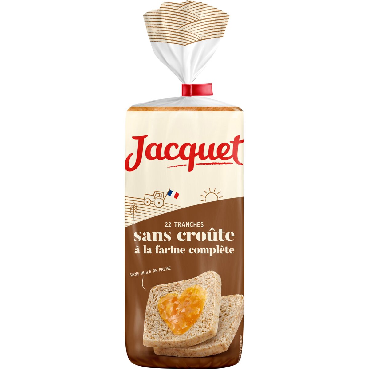 JACQUET Jacquet carrément mie Pain complet sans huile de palme sans croûte 475g 22 tranches 475g