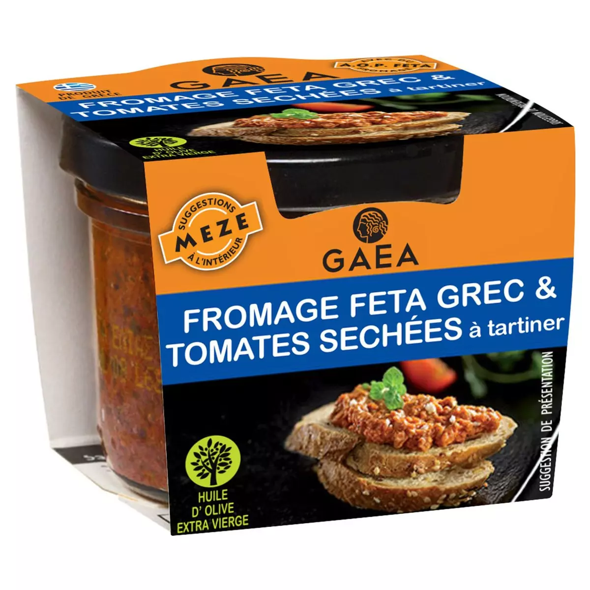 GAEA Fromage feta grec et tomates séchées à tartiner 100g