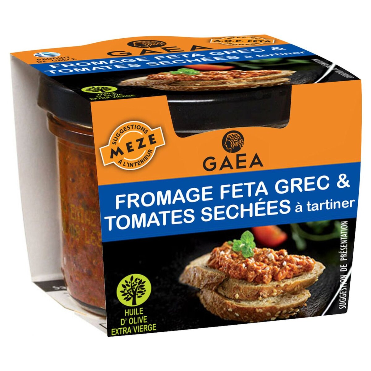 GAEA Fromage feta grec et tomates séchées à tartiner 100g