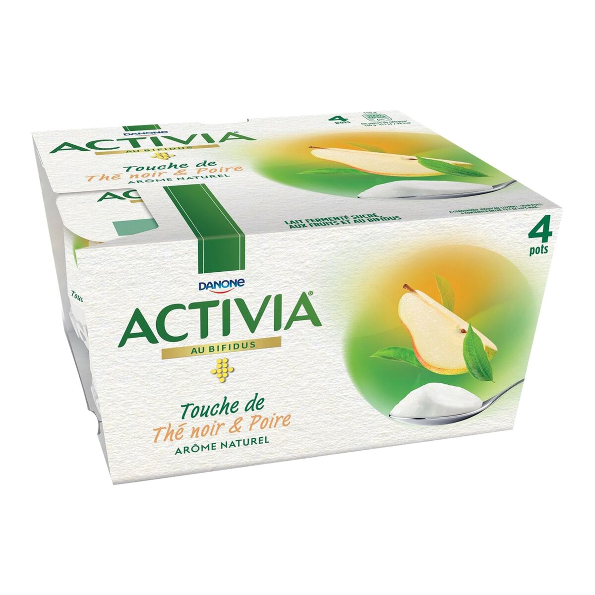 ACTIVIA Activia yaourt bifidus touche de thé noir et poire&#xa0;4x125g