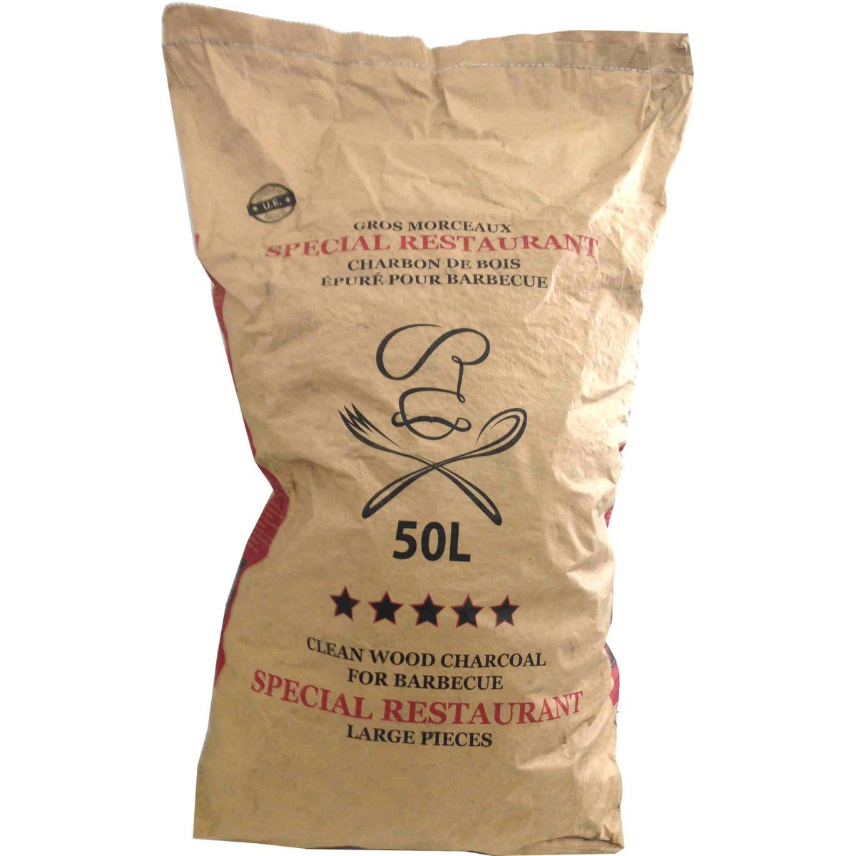 Charbon de bois gros morceaux spécial restaurant 50l 50l