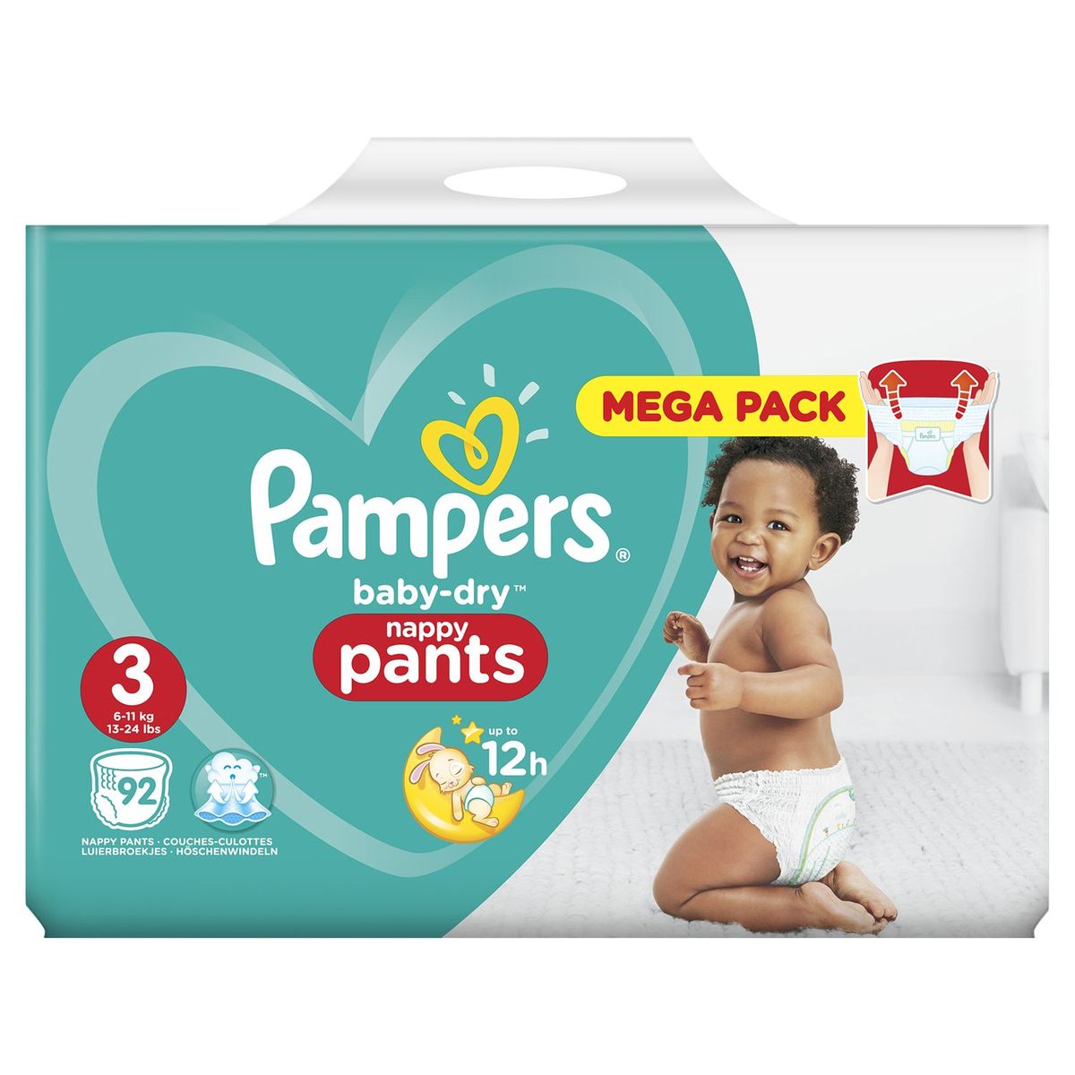 PAMPERS Baby-dry pants culottes taille 3 (6-11kg) 92 couches