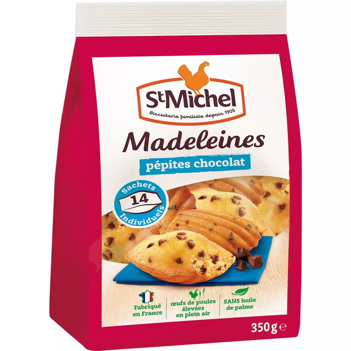 ST MICHEL St Michel madeleine coquille pépites de chocolat x14 -350g