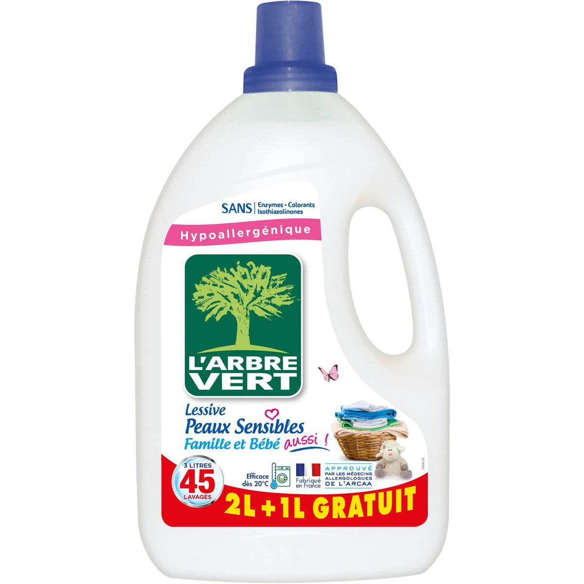 ARBRE VERT L'Arbre Vert lessive peaux sensibles 2l +1l offert