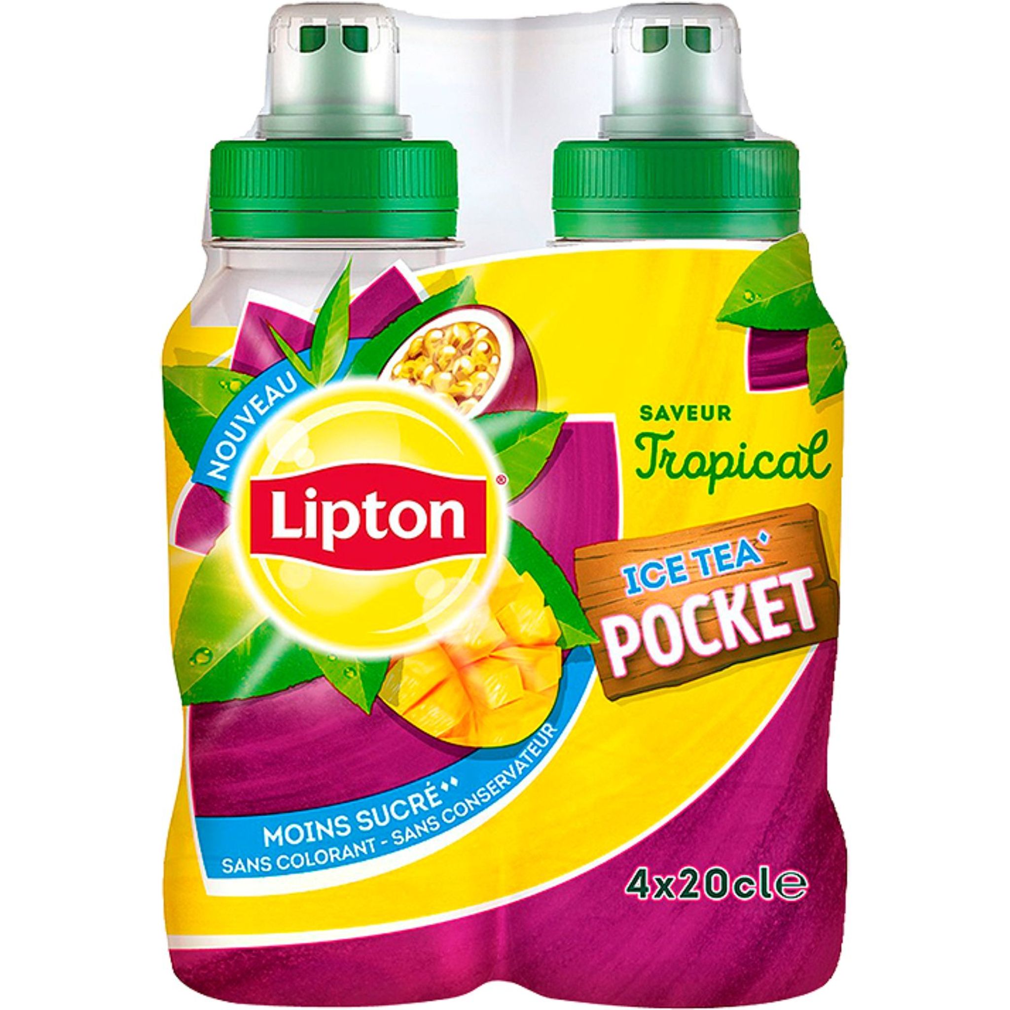 LIPTON Lipton Ice Tea pocket tropical 4x20cl pas cher - Auchan.fr
