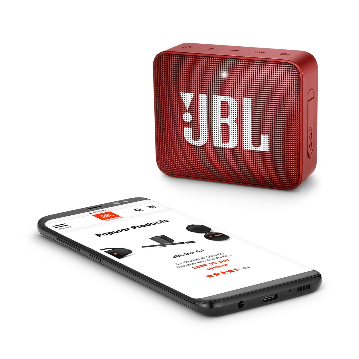 JBL Mini enceinte portable Bluetooth étanche - Rouge - GO 2
