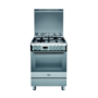 Voir la diapositive 1 : HOTPOINT Cuisinière gaz H6T9CE 1F (X) FR, 60 cm, 4 foyers gaz, four multifonction