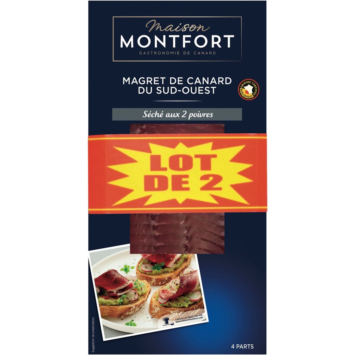 MONTFORT Montfort magret de canard séché 2x80g