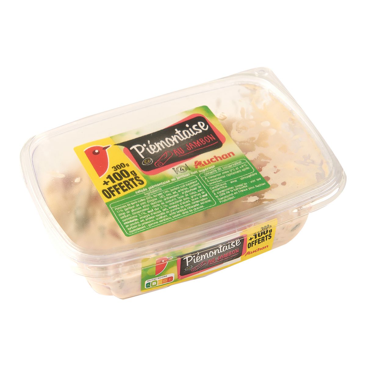 AUCHAN Piémontaise au jambon 300g+100goffert 400g