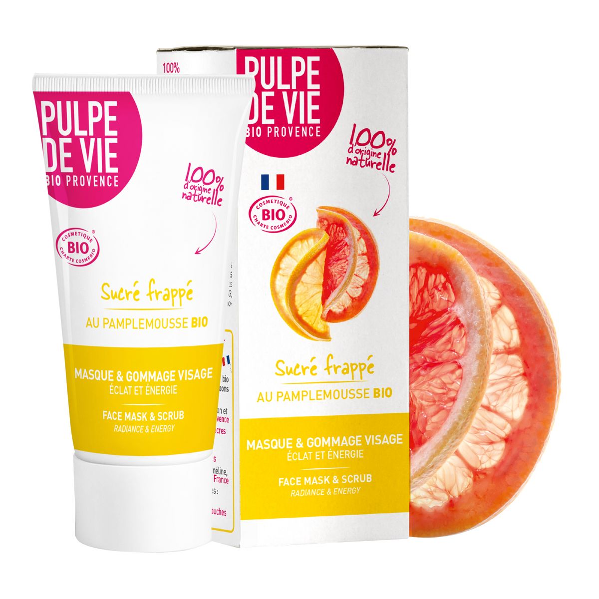 PULPE DE VIE Masque et gommage visage bio au pamplemousse 75ml