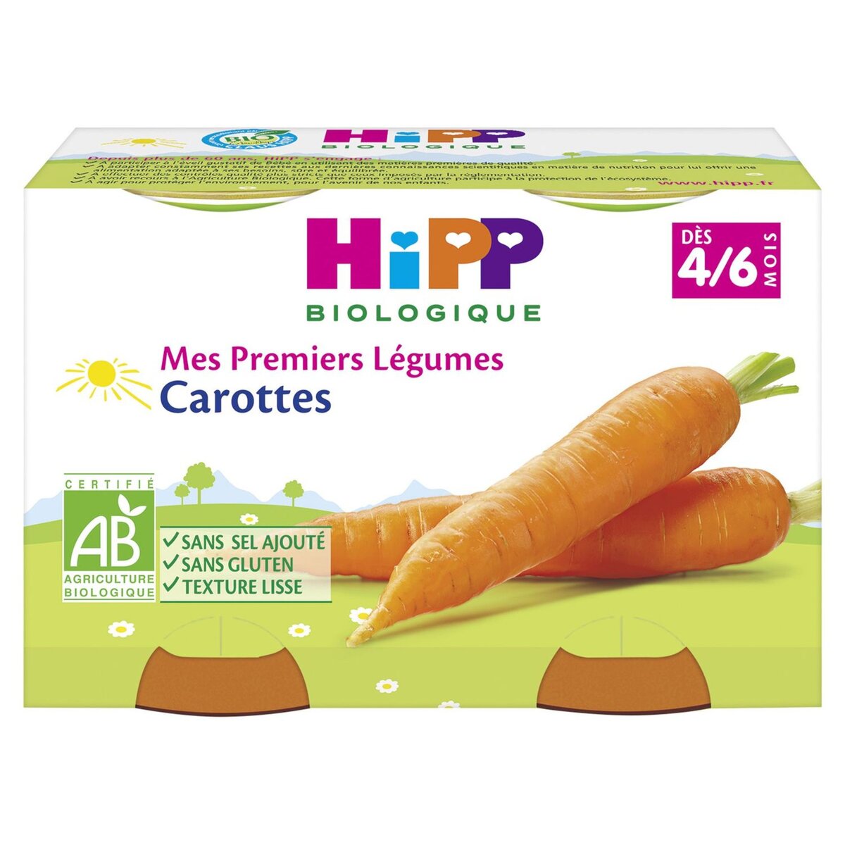 HIPP Hipp bio carottes pots 2x125g dès 4/6 mois