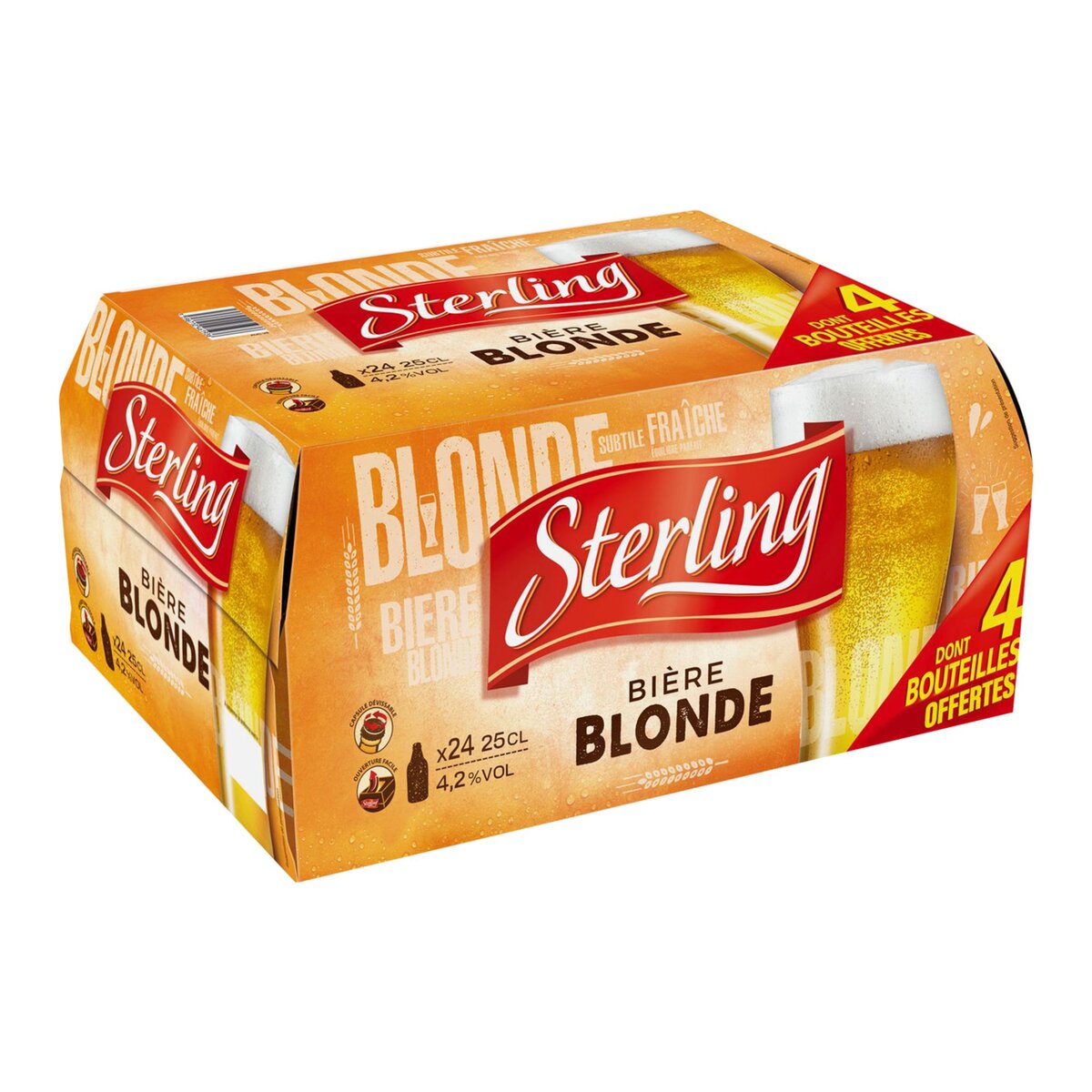 STERLING Bière blonde 4,2% bouteilles 24x25cl