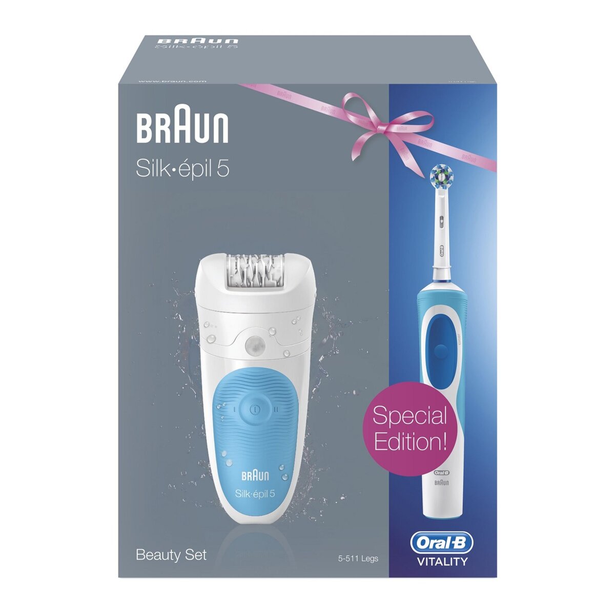 BRAUN Epilateur SILK-EPIL 5-511 DUAL + brosse à dents Vitality