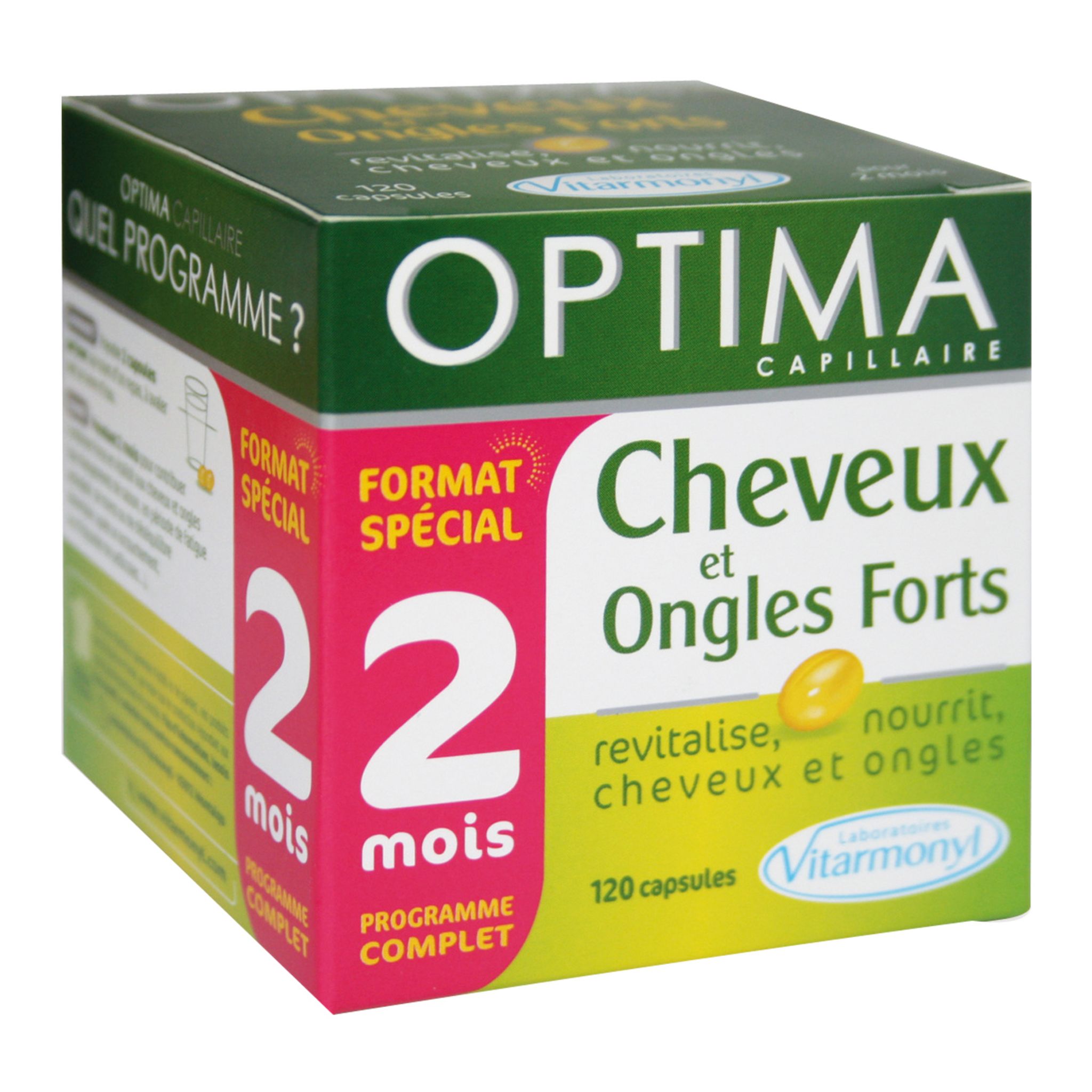 VITARMONYL Capsules optima capillaire cheveux et ongles forts 120 gélules