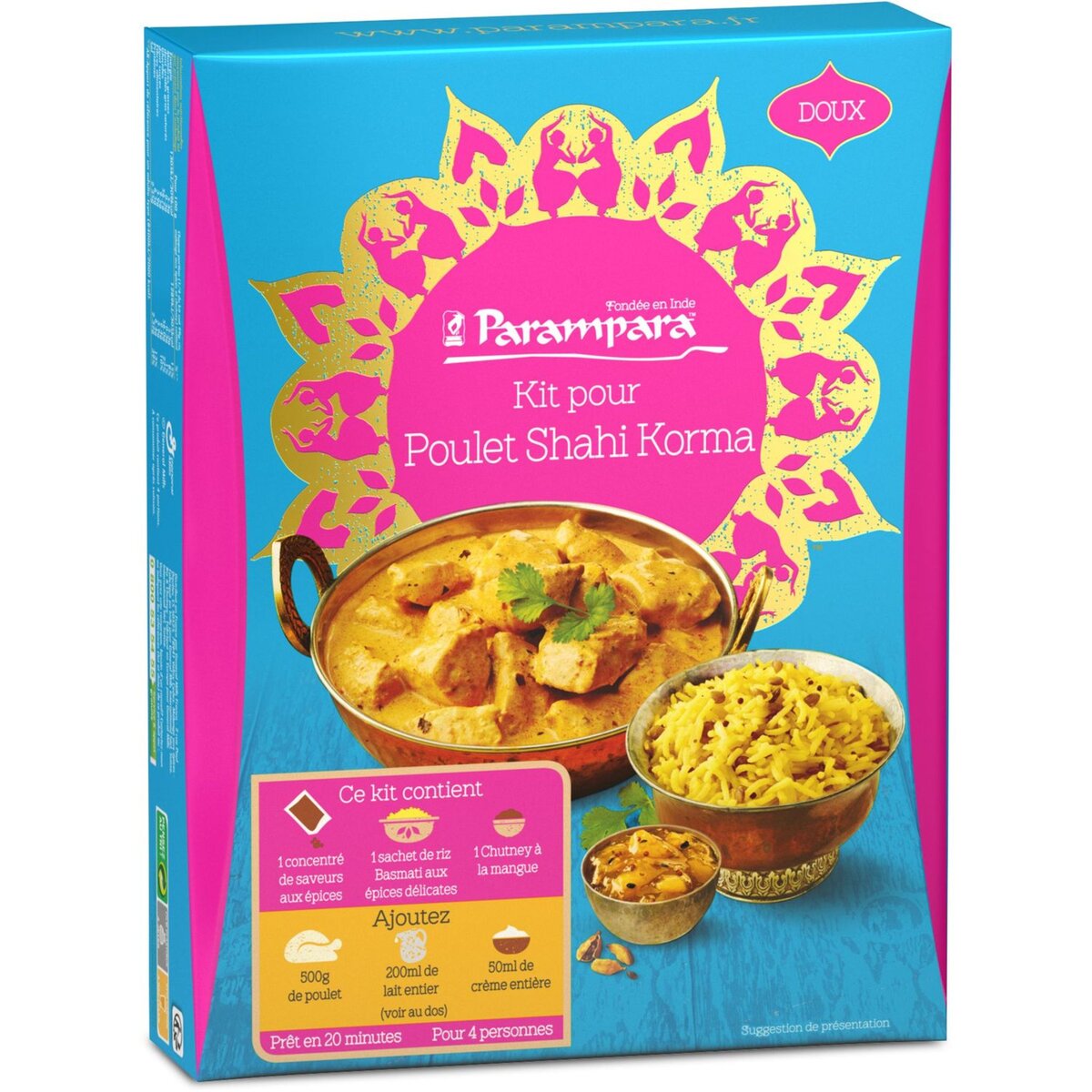 PARAMPARA Parampara Kit pour shahi korma doux: riz basmati, concentré d'épices 395g 4 personnes 395g