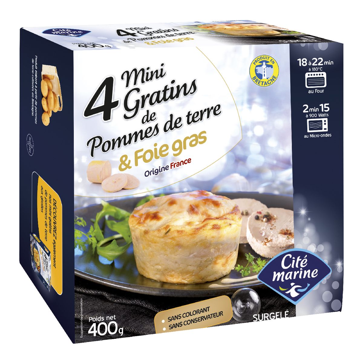 Cité Marine mini-gratin pomme de terre foie gras x4 -400g
