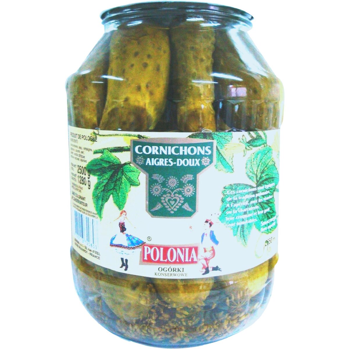 POLONIA Cornichons aigredoux 1,25kg pas cher Auchan.fr