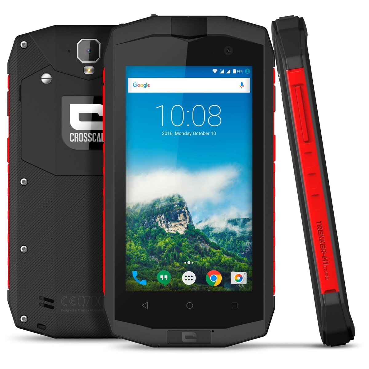 CROSSCALL Smartphone Trekker M1 Core + Verre trempé - 16 Go - 4.5 pouces - Anthracite et Rouge