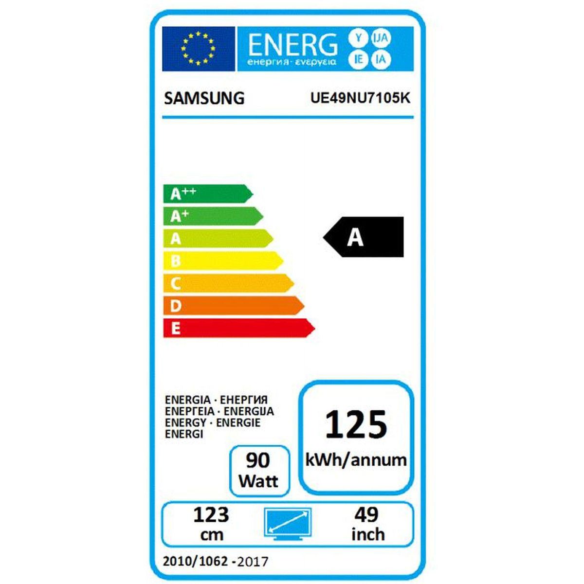 SAMSUNG UE49NU7105 TV LED 4K UHD 125 cm HDR Smart TV
