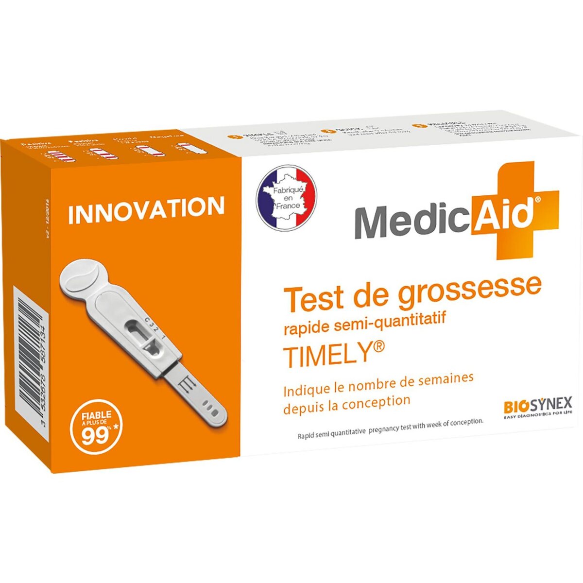 MEDIC AID Test de grossesse 1 test pas cher Auchan.fr