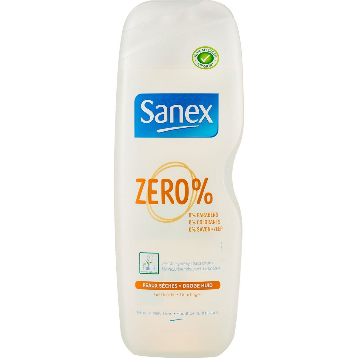 SANEX Zéro% gel douche peaux sèches 750ml