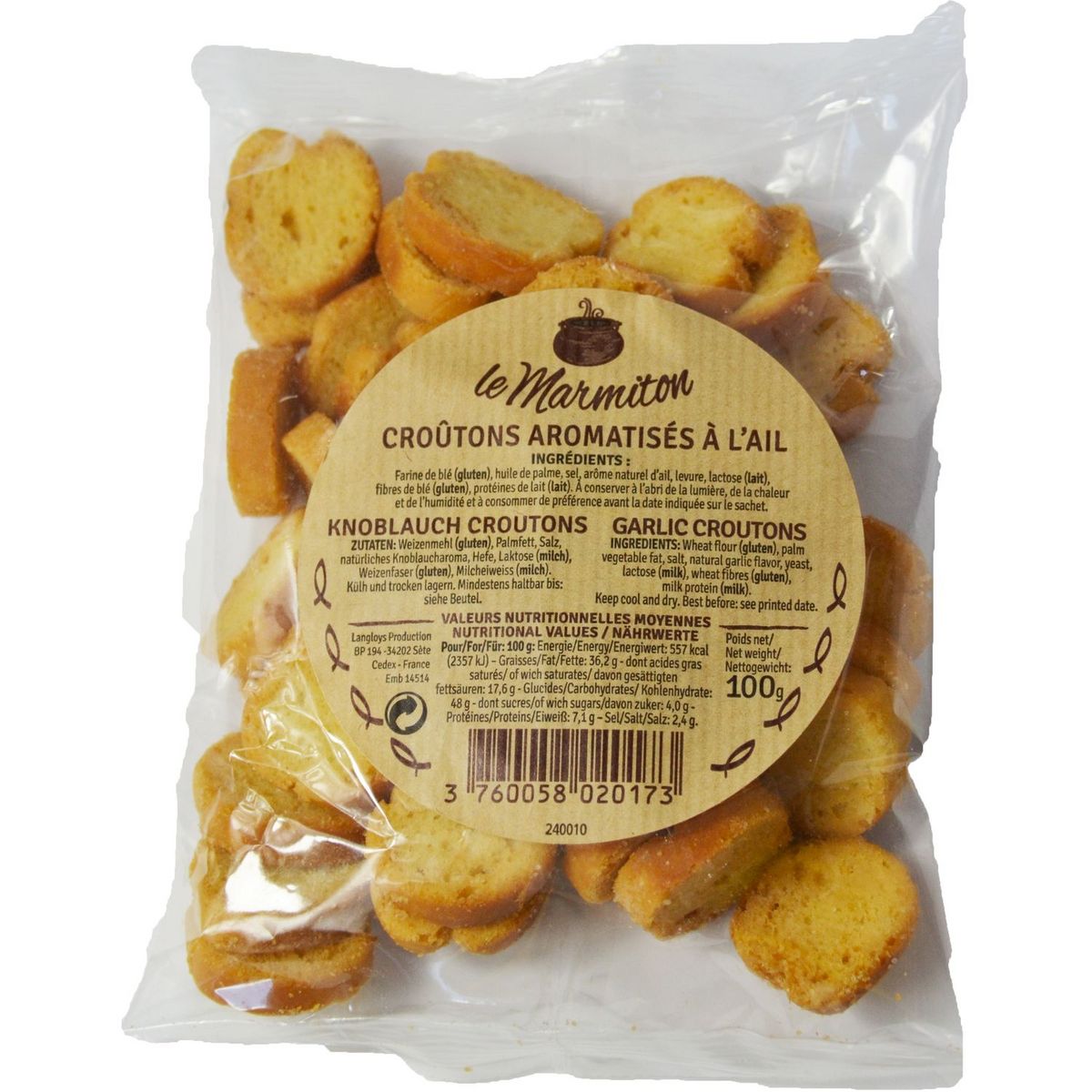 Le Marmitton Croûtons à l'ail 100g 100g