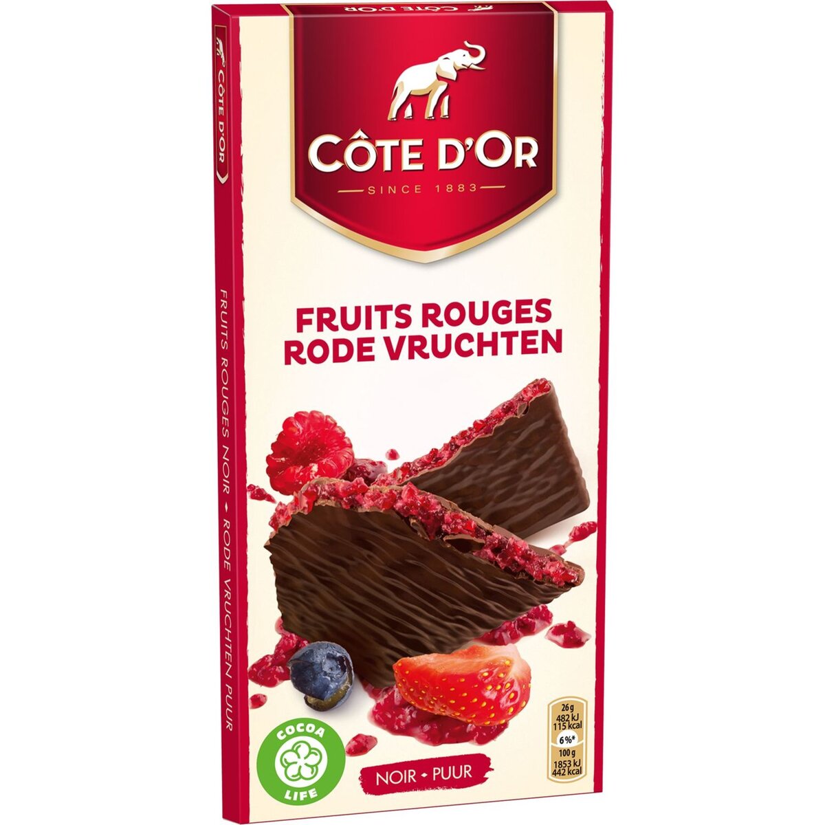 COTE D'OR Côte d'Or fruit fruits rouges 130g