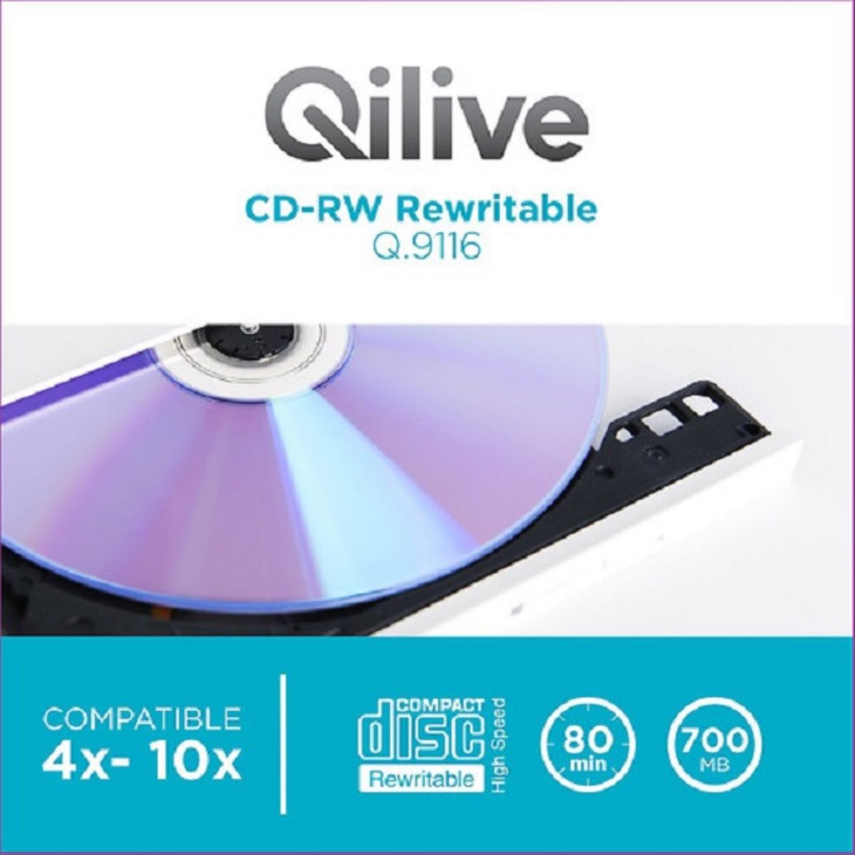 QILIVE Lot de 5 CD-RW 700MB SlimLot de 5 CD-RW 700MB Slim