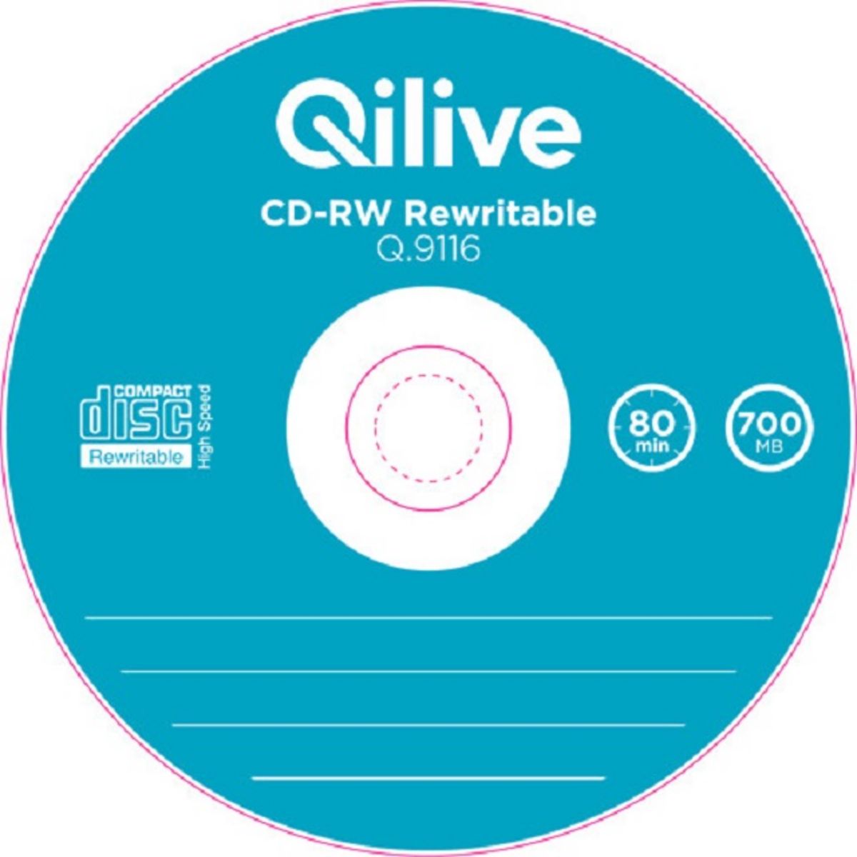 QILIVE Lot de 5 CD-RW 700MB SlimLot de 5 CD-RW 700MB Slim