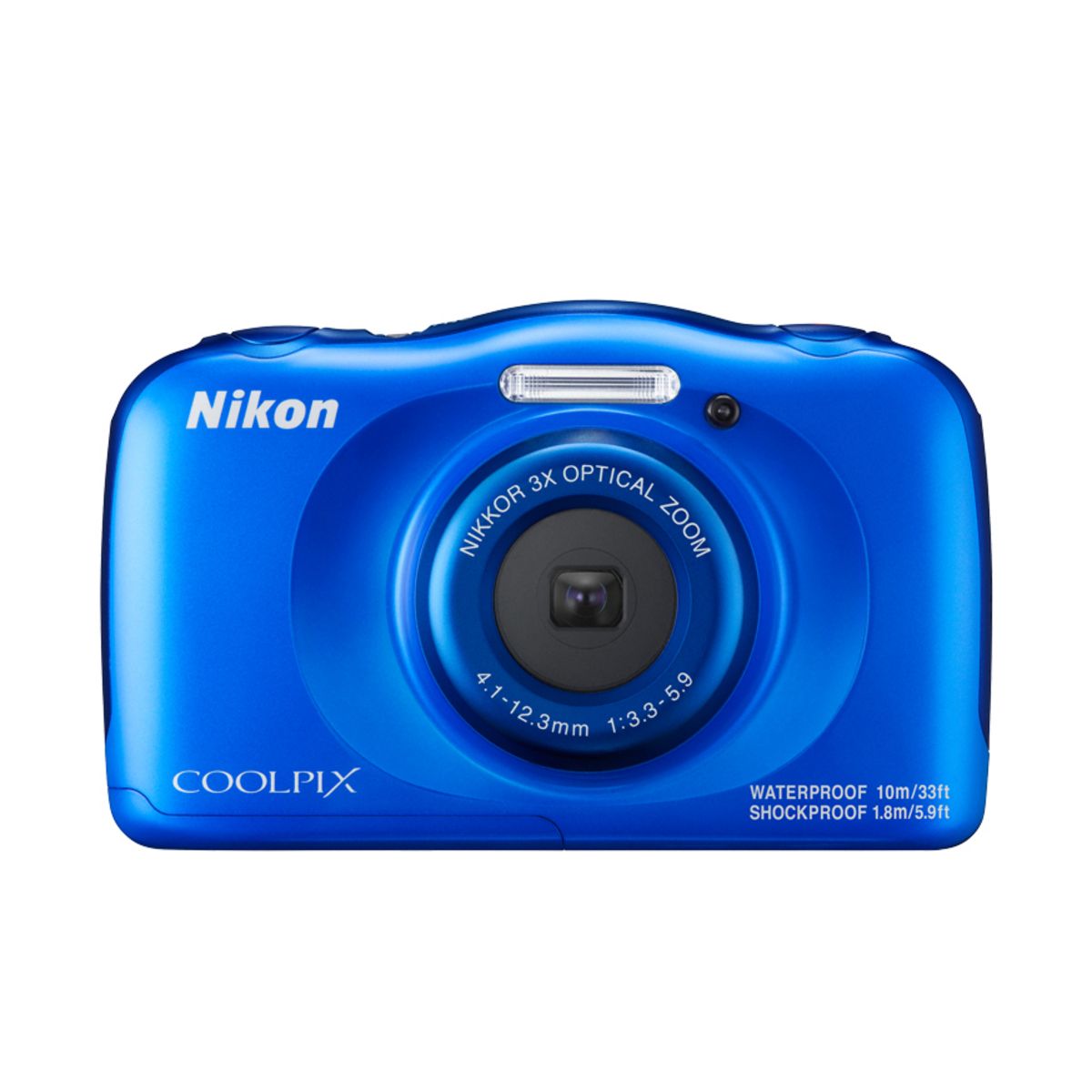 NIKON Appareil Photo Compact - Enfant - Etanche - Anti Choc  COOLPIX W100 - Bleu + Objectif 4.1-12.3 mm + Sac à dos