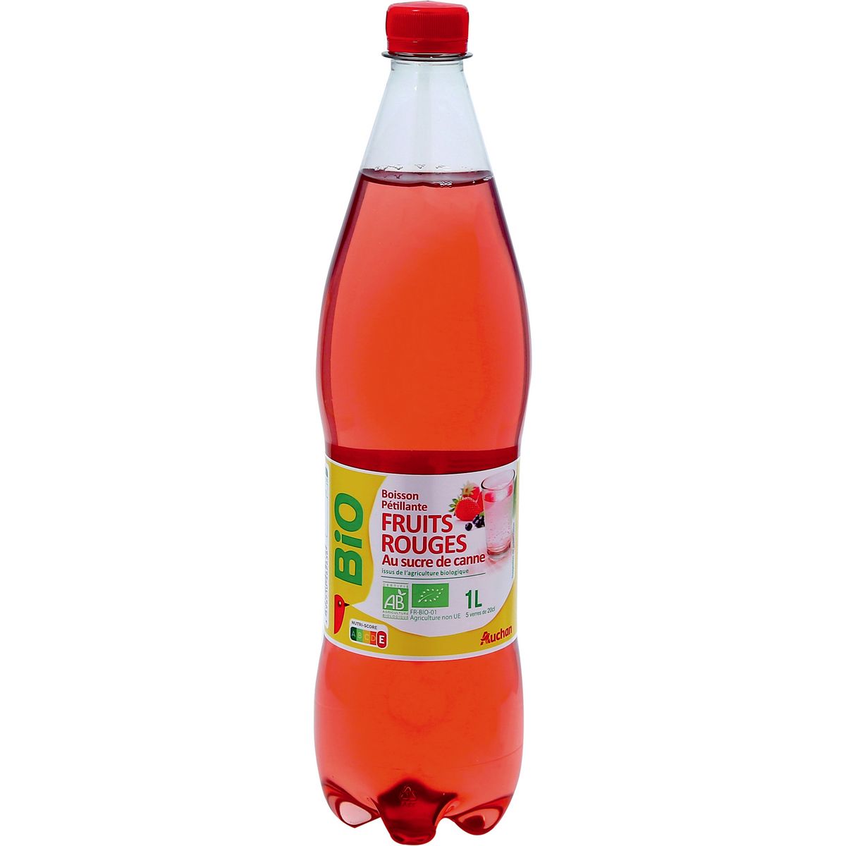 AUCHAN BIO Boisson pétillante aux fruits rouges 1l