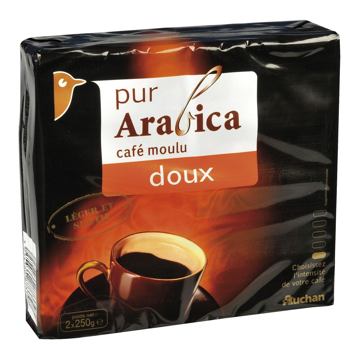 AUCHAN Auchan arabica doux moulu 2x250g