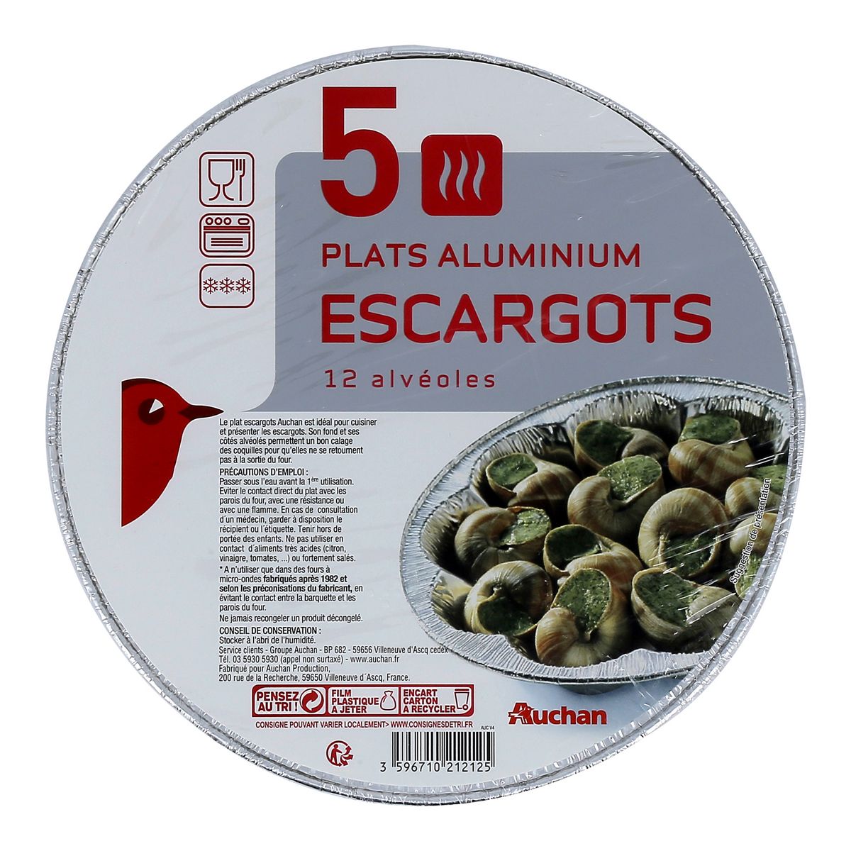 Moules aluminium pour 12 escargots 5 moules pas cher