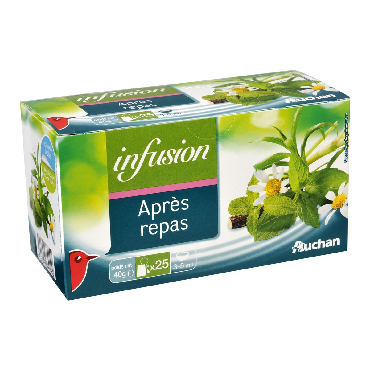 AUCHAN Infusion après-repas 25 sachets 40g