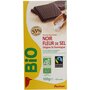 AUCHAN BIO Tablette de chocolat noir et fleur de sel St Domingue 55% 1 pièce 100g