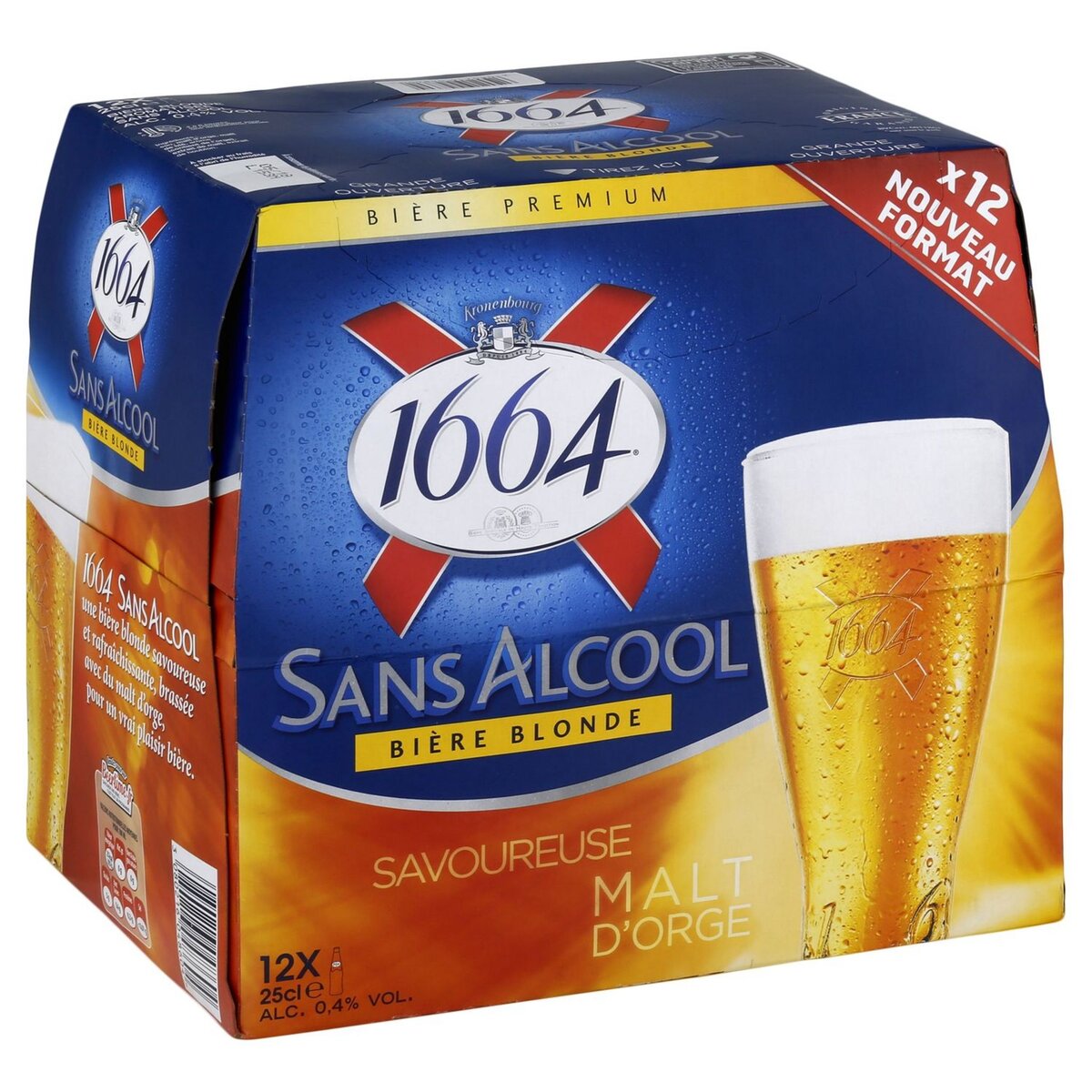 1664 1664 Bière blonde sans alcool 0,4% bouteilles 12x25cl 12x25cl