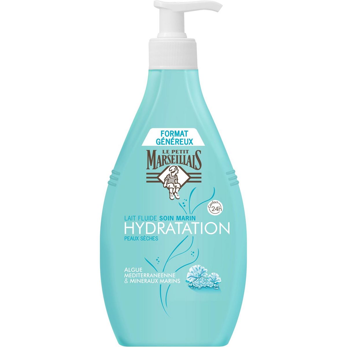 LE PETIT MARSEILLAIS Lait corps fluide hydratant algue & minéraux marins 400ml