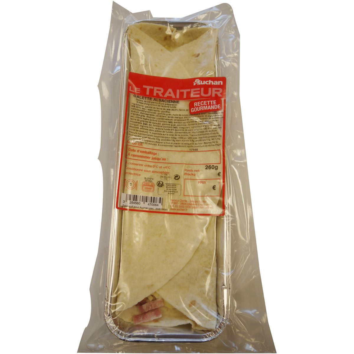 AUCHAN Le Traiteur galette à l'alsacienne 260g