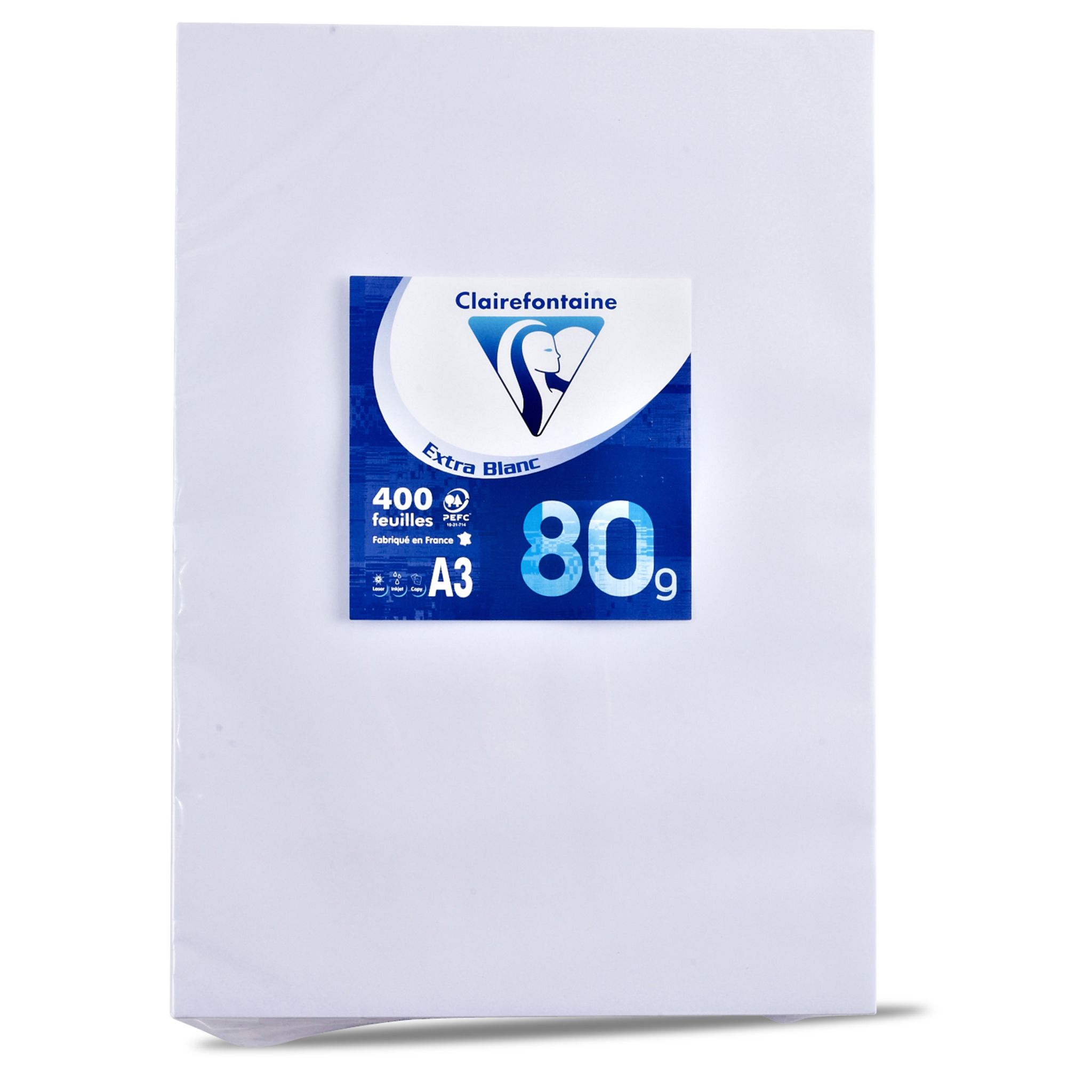 CLAIRALFA Lot De 5 Ramettes Papier 120g A3 420x297mm - 250 Feuilles Certifié PEFC Blanc