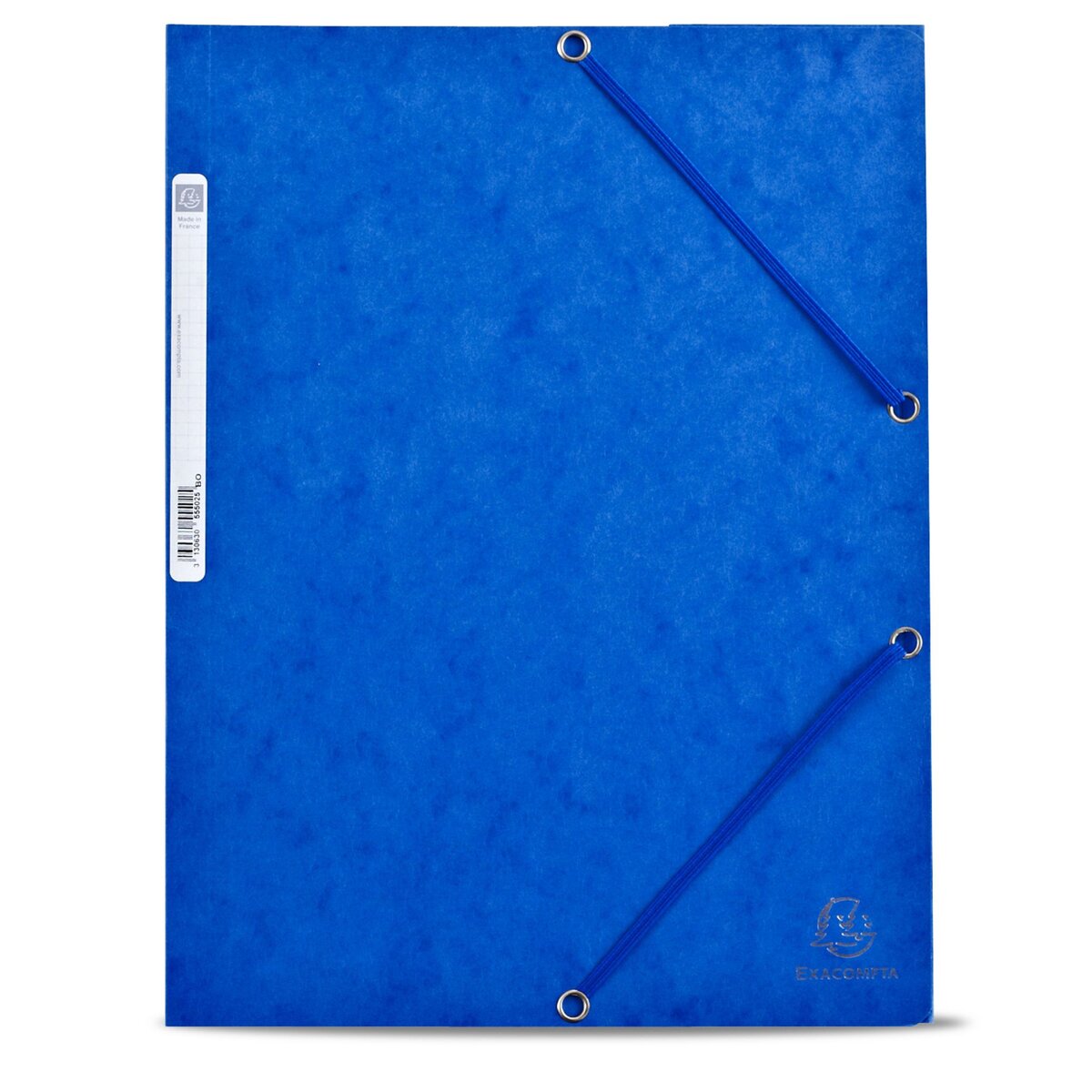 EXACOMPTA Chemise cartonnée à élastique 24x32cm 3 rabats bleu