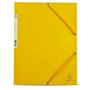 EXACOMPTA Chemise cartonnée à élastique 24x32cm 3 rabats jaune