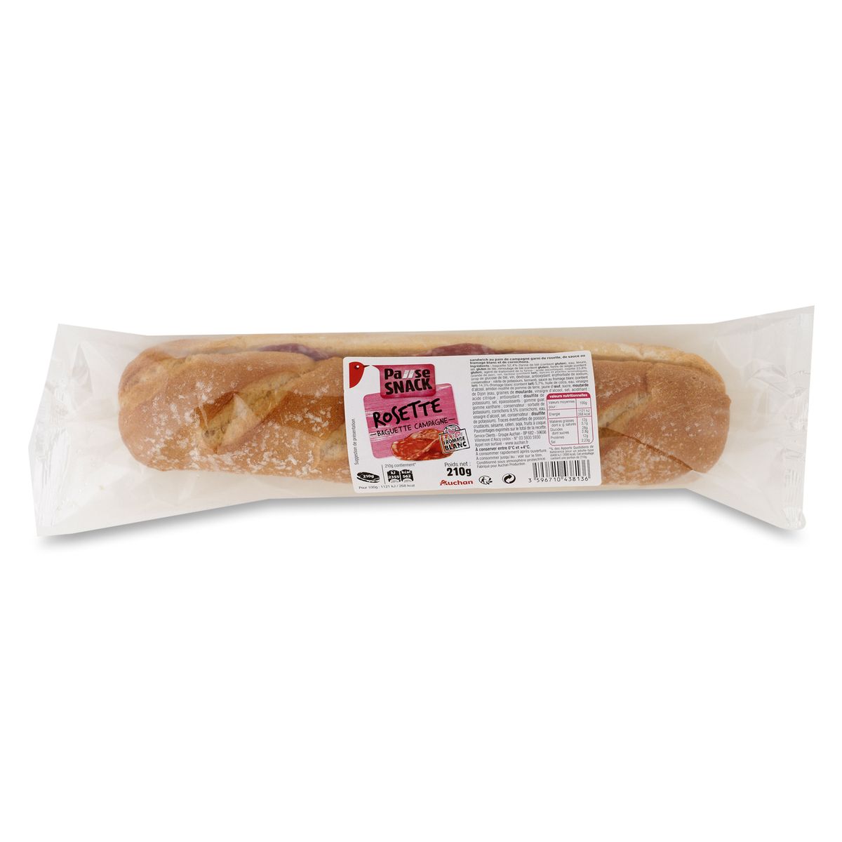 AUCHAN Auchan baguette campagne rosette 210g
