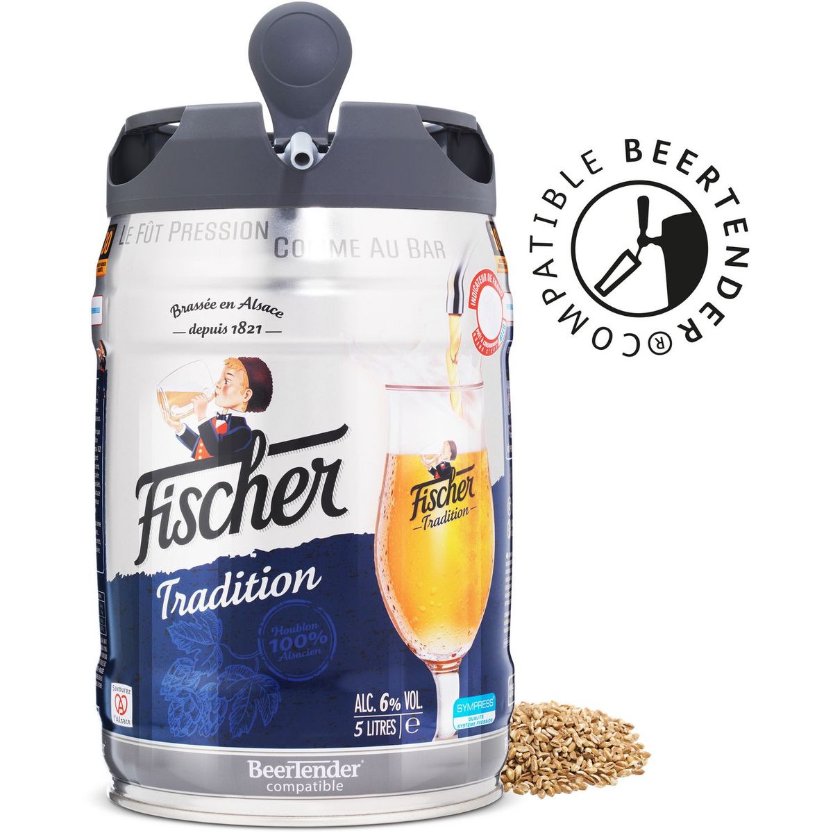 FISCHER Bière blonde tradition d'Alsace 6% fût pression 5l