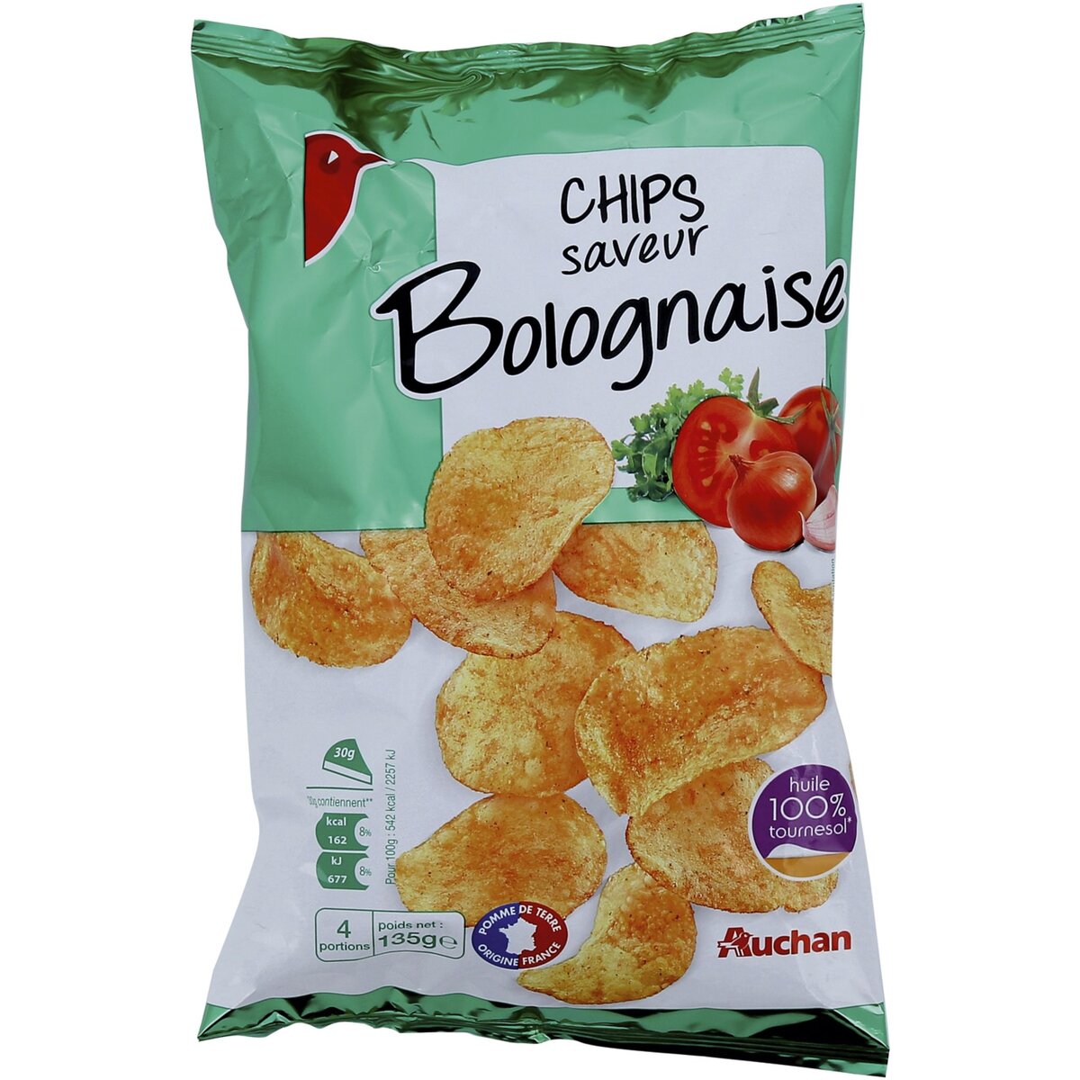 AUCHAN Auchan Chips saveur bolognese 135g 135g