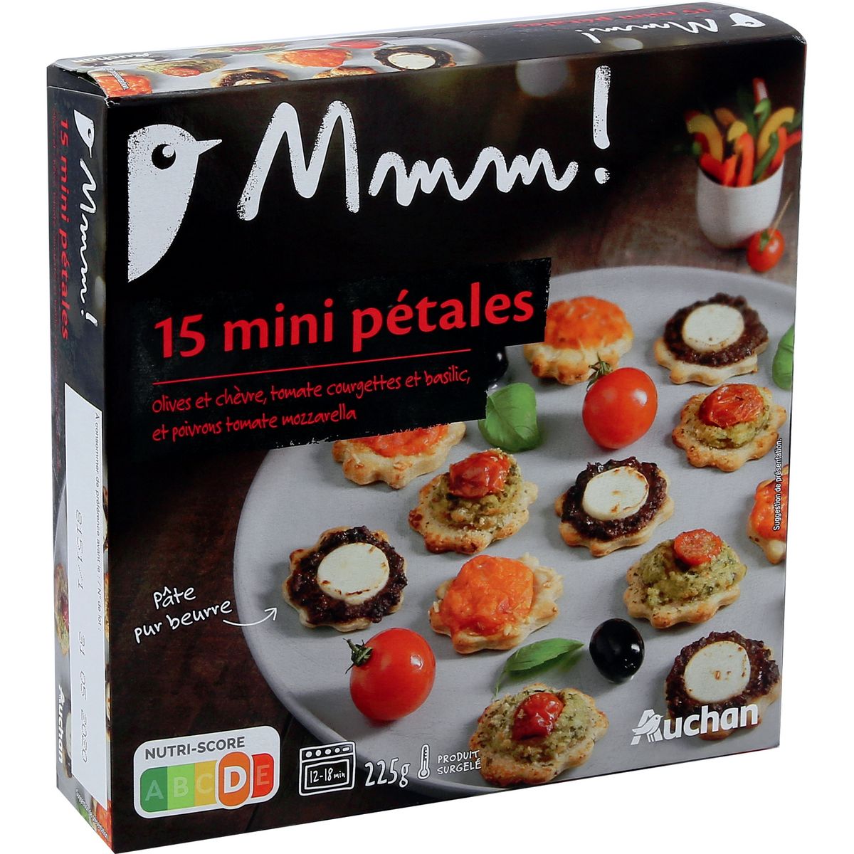AUCHAN MMM! Mini pétales apéritif 15 pièces 225g