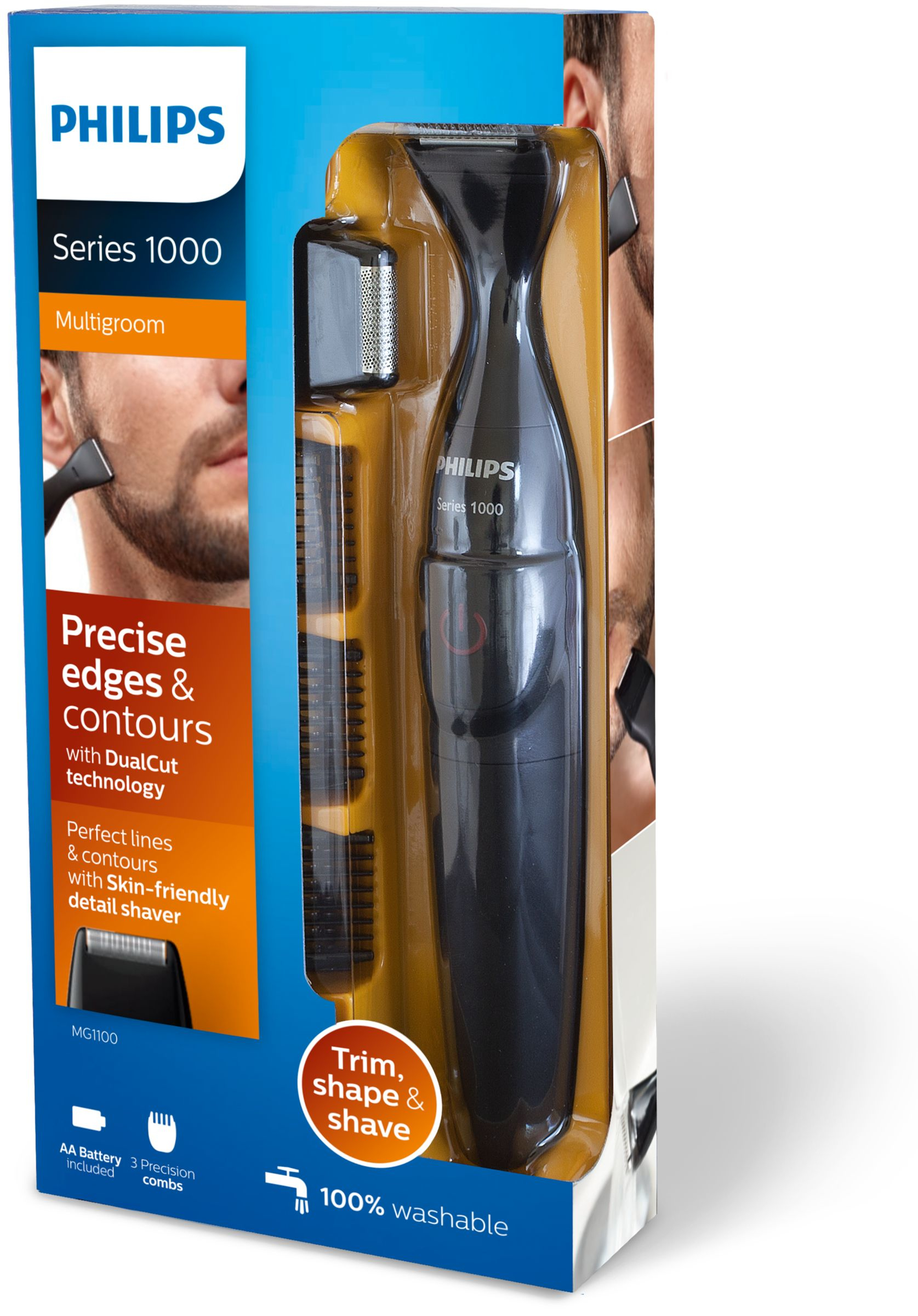 Voir la diapositive 2 : PHILIPS Tondeuse de précision MG1100/16 Multigroom series 1000