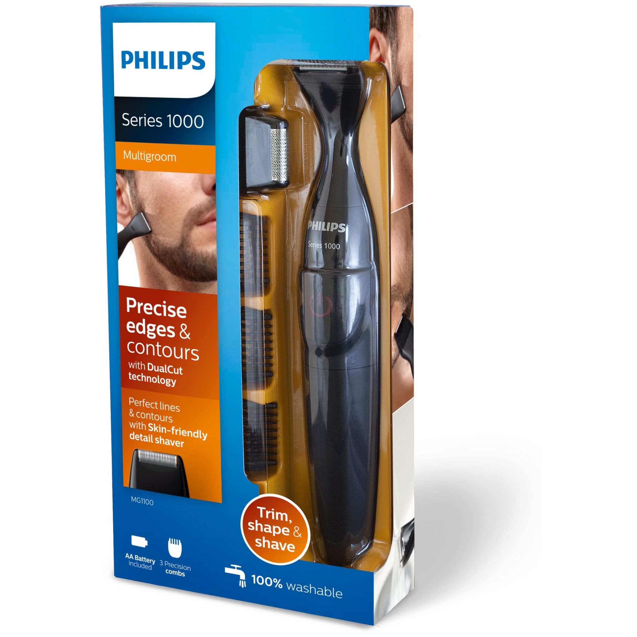 Voir la diapositive 2 : PHILIPS Tondeuse de précision MG1100/16 Multigroom series 1000