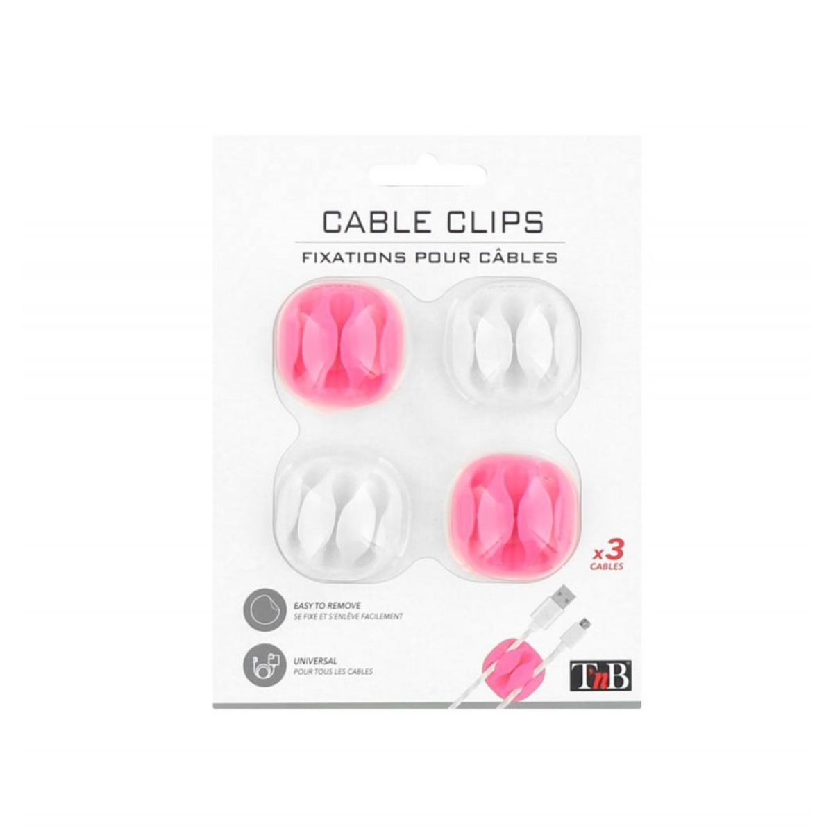 TNB Passe-câbles X3-Mix-Pack - Blanc et Rose
