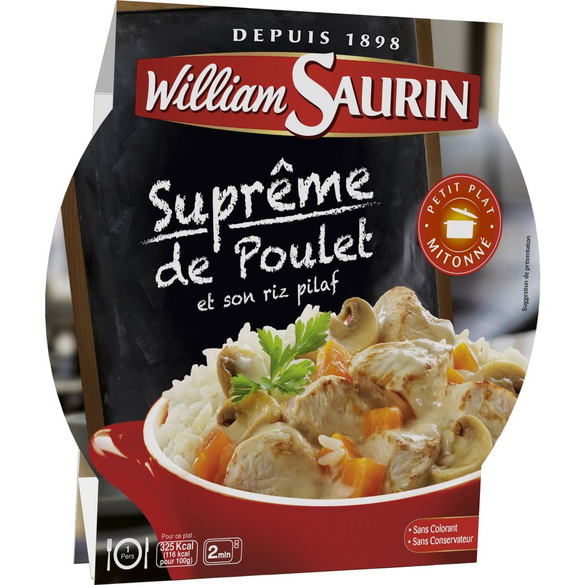 WILLIAM SAURIN William Saurin poulet à la crème et son riz pilaf  280g